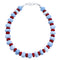 Coral And Blue Lace Agate Sterling Silver Bead Bracelet SX115305